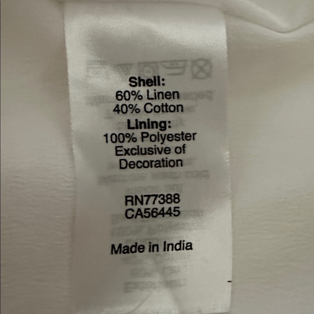 J.Crew Embroidered Dress Sz M White Blue Linen Cotton Lined - Picture 11 of 16